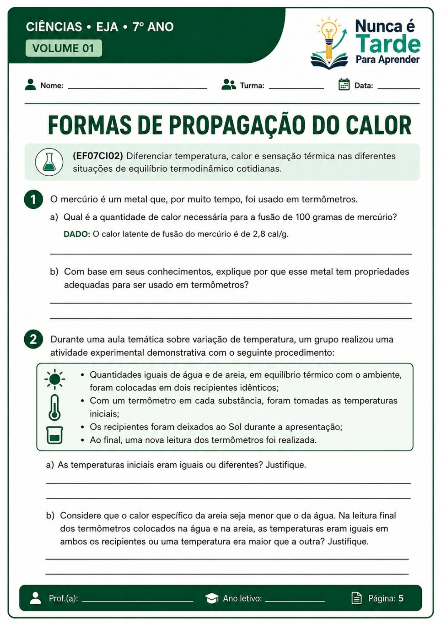 Atividade de Ciências EJA 2